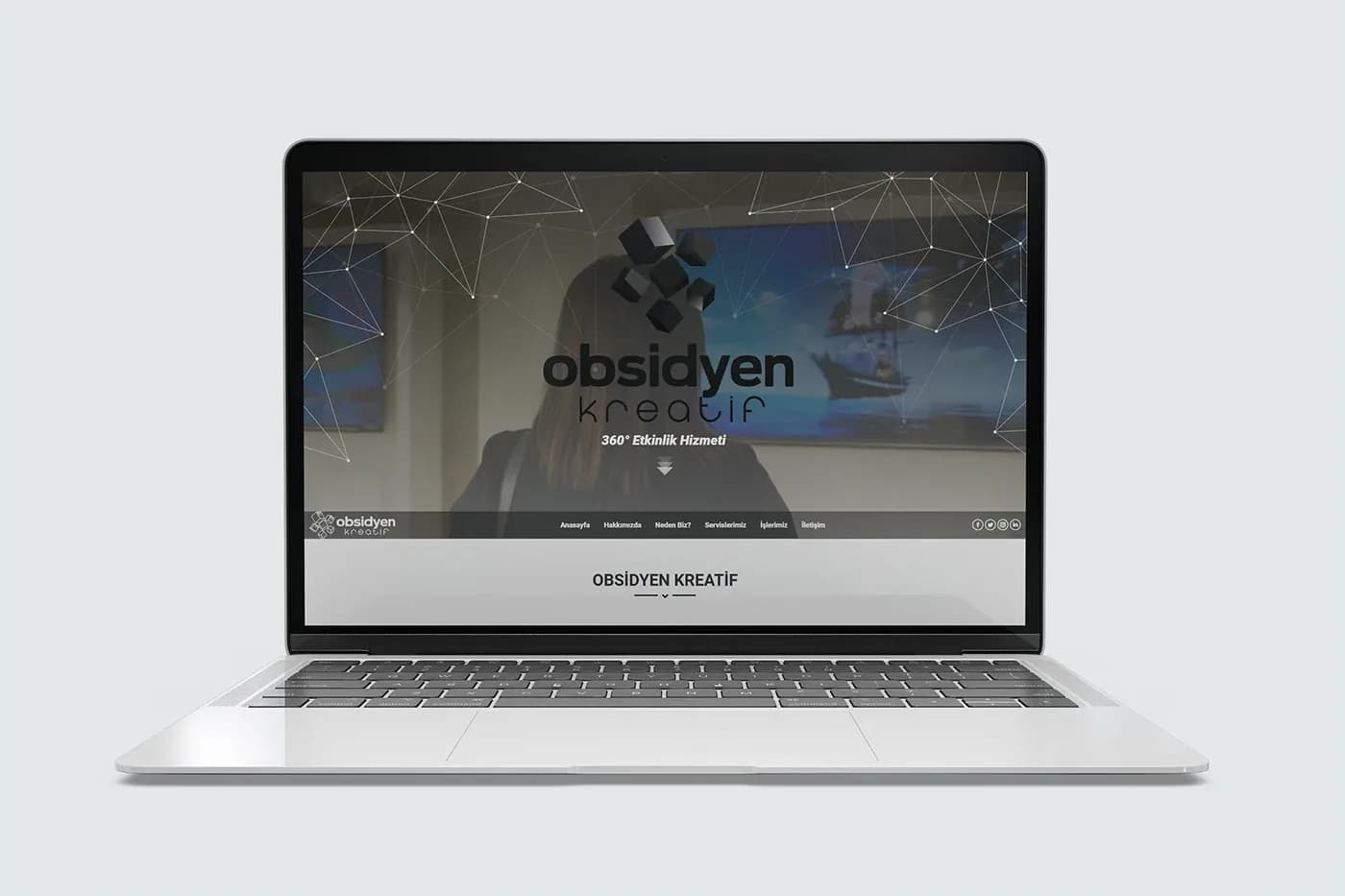 Tek sayfalık web sitesinin açılış ekranı